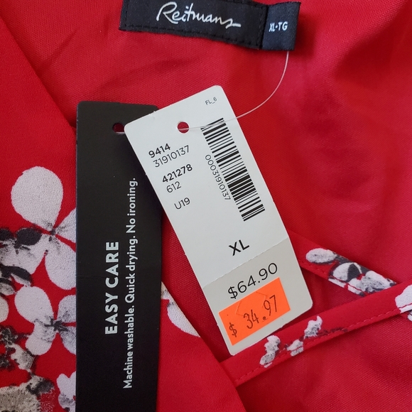 BNWT Reitmans floral dress / size XL / red, grey & white - Picture 5 of 12